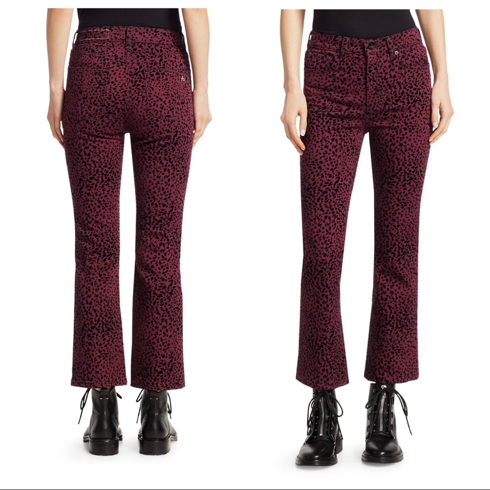 Rag & Bone Hana High Rise Cheetah Bootcut Jeans